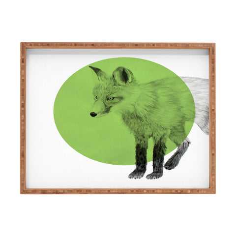 Morgan Kendall green fox Rectangular Tray
