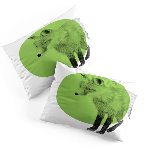 Morgan Kendall green fox Pillow Shams