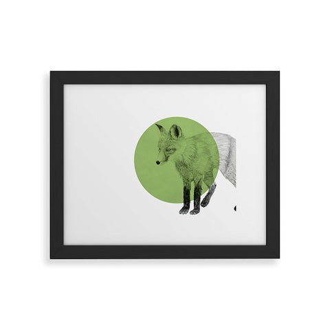 Morgan Kendall green fox Framed Art Print