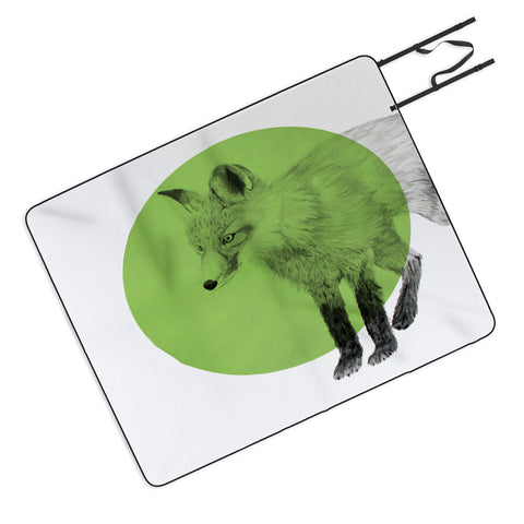 Morgan Kendall green fox Picnic Blanket