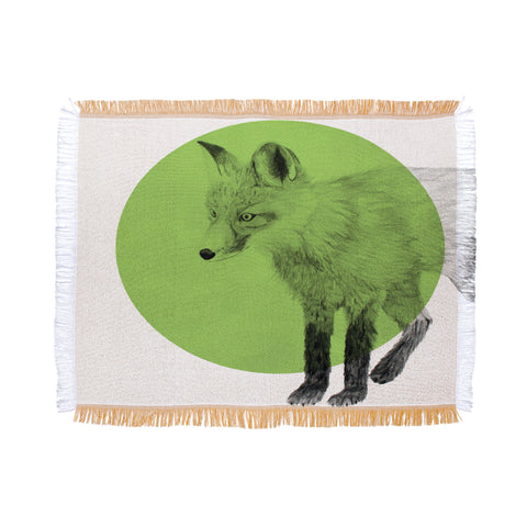 Morgan Kendall green fox Throw Blanket