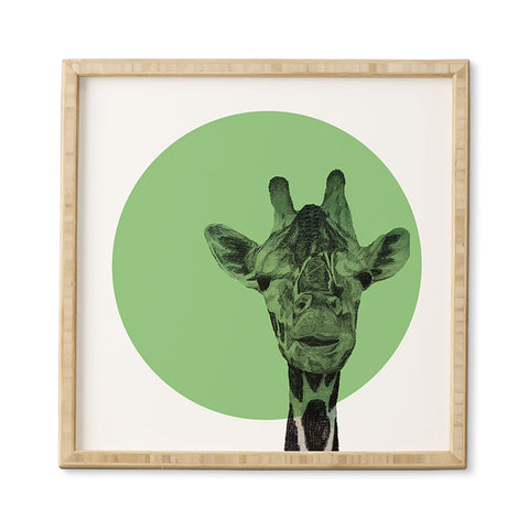 Morgan Kendall green giraffe Framed Wall Art