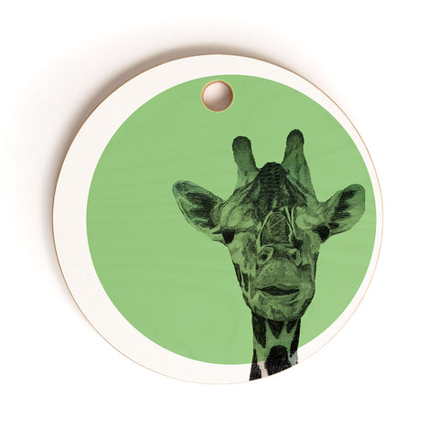 Morgan Kendall green giraffe Cutting Board Round