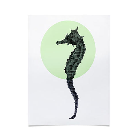 Morgan Kendall green seahorse Poster