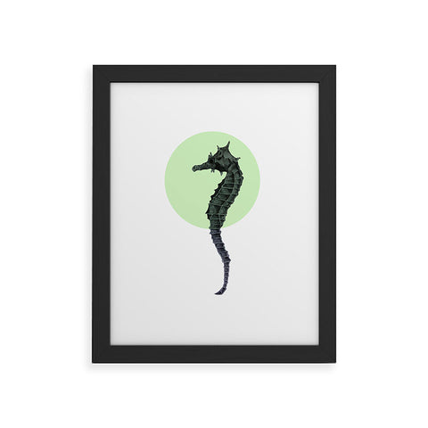 Morgan Kendall green seahorse Framed Art Print