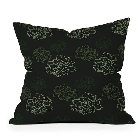 Morgan Kendall green succulents Throw Pillow