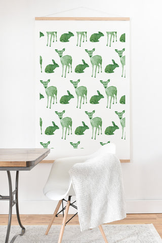 Morgan Kendall green woodland animals Art Print And Hanger