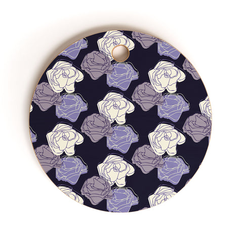 Morgan Kendall lavender roses Cutting Board Round