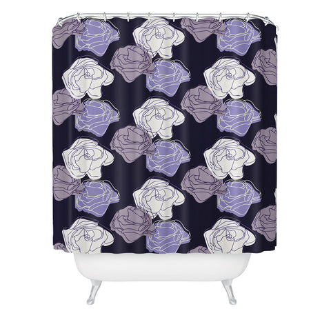 Morgan Kendall lavender roses Shower Curtain