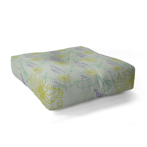 Morgan Kendall may flowers Floor Pillow Square