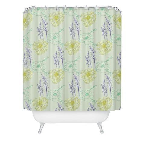 Morgan Kendall may flowers Shower Curtain