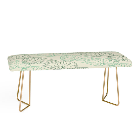Morgan Kendall mint green leaves Bench