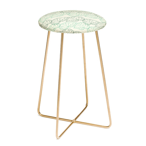 Morgan Kendall mint green leaves Counter Stool