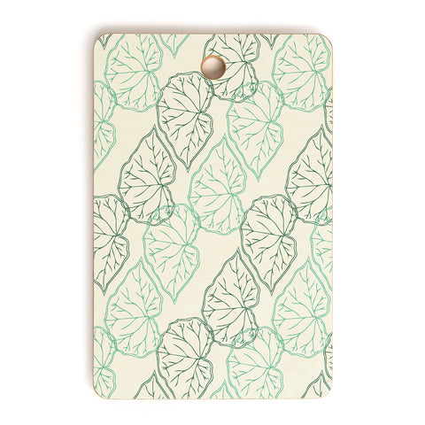 Morgan Kendall mint green leaves Cutting Board Rectangle