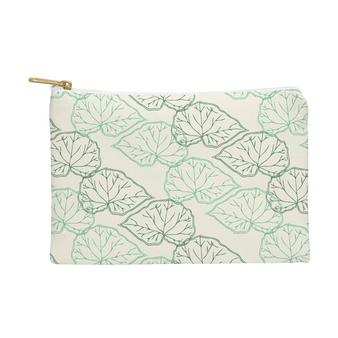 Morgan Kendall mint green leaves Pouch