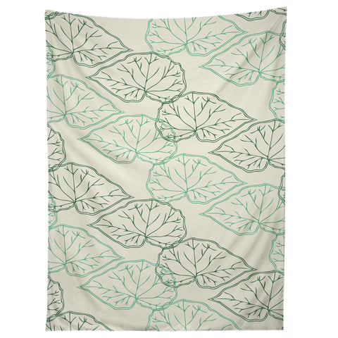 Morgan Kendall mint green leaves Tapestry