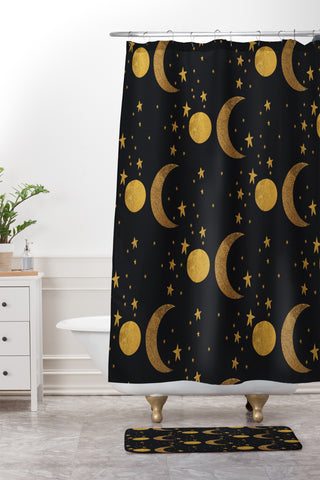 Morgan Kendall my moon and stars Shower Curtain And Mat