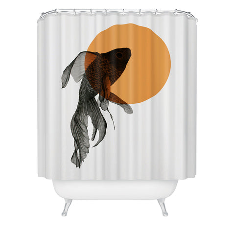 Morgan Kendall orange goldfish Shower Curtain