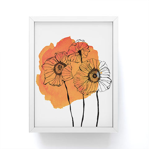 Morgan Kendall orange poppies Framed Mini Art Print