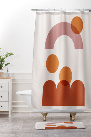 Morgan Kendall Orange Valley Shower Curtain And Mat