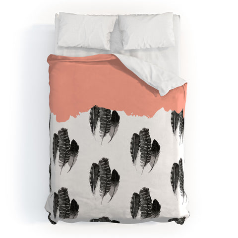 Morgan Kendall painted feathers Duvet Cover