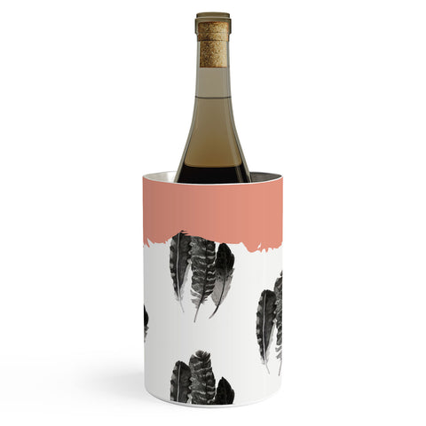 Morgan Kendall painted feathers Wine Chiller
