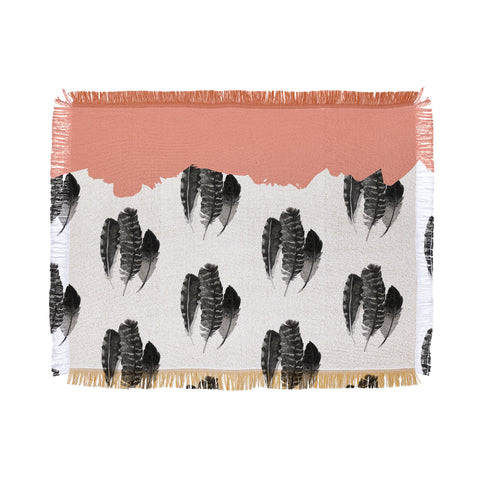 Morgan Kendall painted feathers Throw Blanket