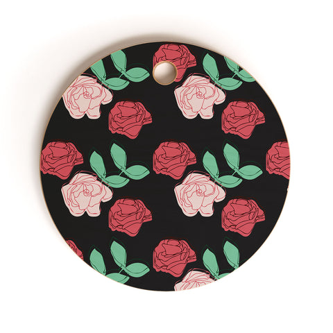 Morgan Kendall painting the roses red Cutting Board Round