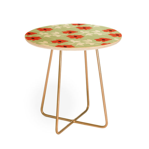 Morgan Kendall peach flowers Round Side Table