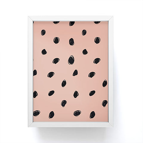 Morgan Kendall pink and black scribbles Framed Mini Art Print