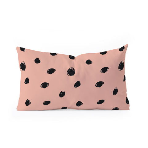 Morgan Kendall pink and black scribbles Oblong Throw Pillow