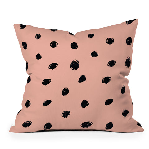 Morgan Kendall pink and black scribbles Throw Pillow