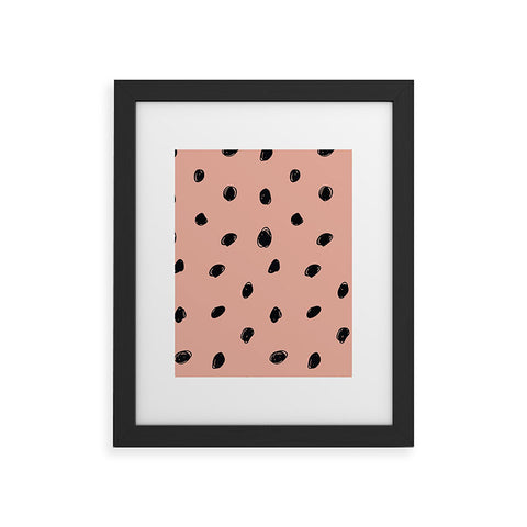 Morgan Kendall pink and black scribbles Framed Art Print