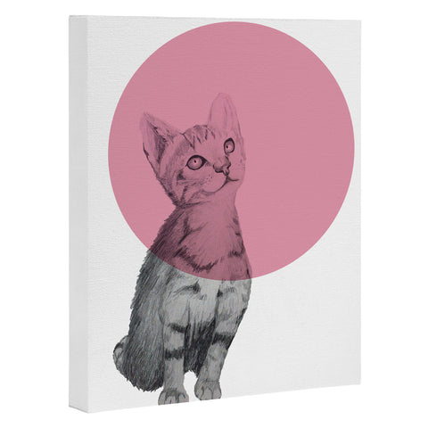 Morgan Kendall pink cat Art Canvas