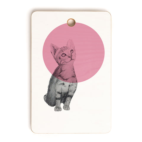 Morgan Kendall pink cat Cutting Board Rectangle