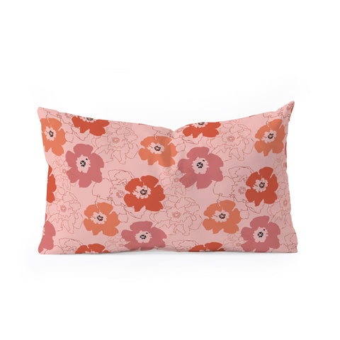 Morgan Kendall pink flower power Oblong Throw Pillow