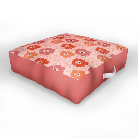 Morgan Kendall pink flower power Outdoor Floor Cushion