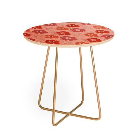 Morgan Kendall pink flower power Round Side Table