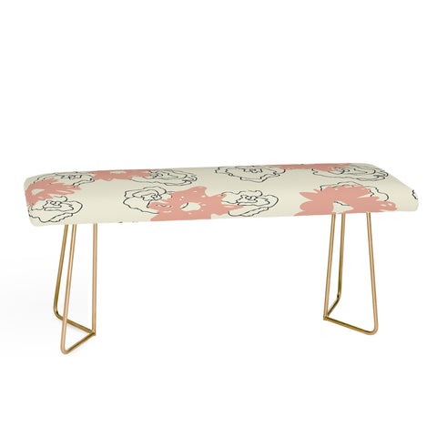 Morgan Kendall pink painted flowers Bench