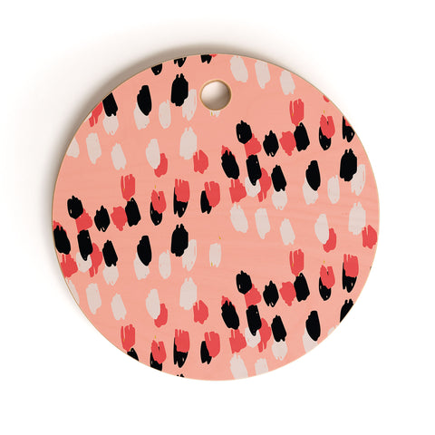 Morgan Kendall pink scribbles Cutting Board Round