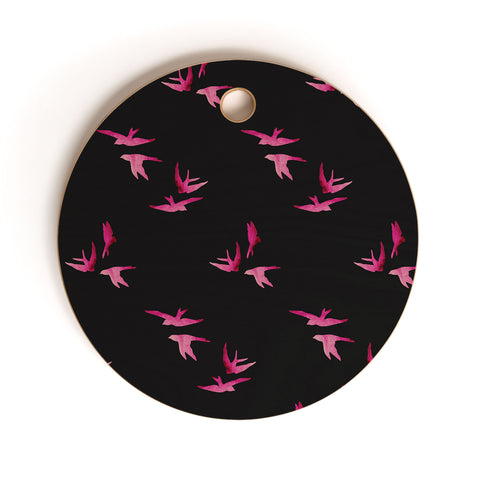 Morgan Kendall pink sparrows Cutting Board Round