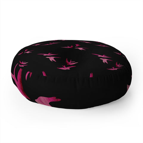 Morgan Kendall pink sparrows Floor Pillow Round