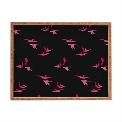 Morgan Kendall pink sparrows Rectangular Tray