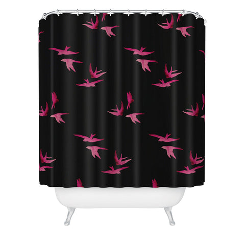 Morgan Kendall pink sparrows Shower Curtain