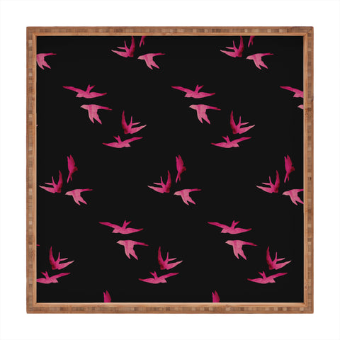 Morgan Kendall pink sparrows Square Tray