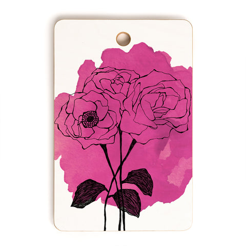 Morgan Kendall pink spray roses Cutting Board Rectangle