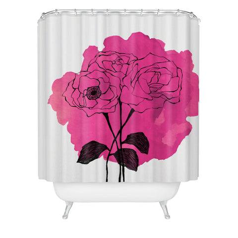 Morgan Kendall pink spray roses Shower Curtain