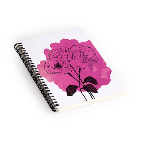 Morgan Kendall pink spray roses Spiral Notebook