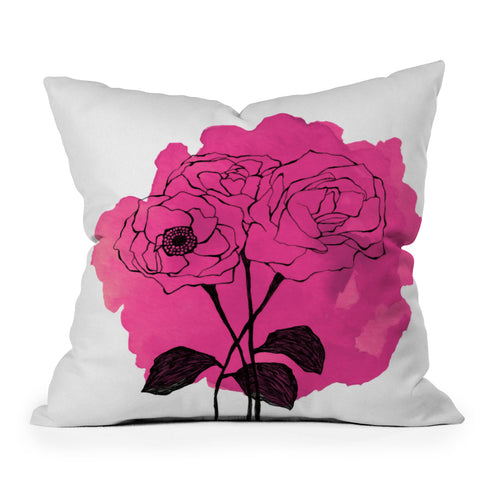 Morgan Kendall pink spray roses Throw Pillow