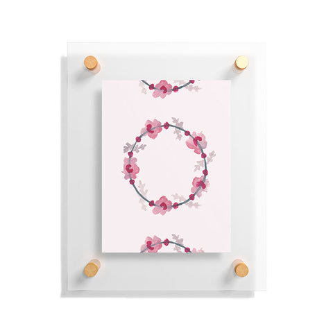 Morgan Kendall pink wreaths Floating Acrylic Print